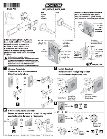 Madero - Schlage B-Series Deadbolts